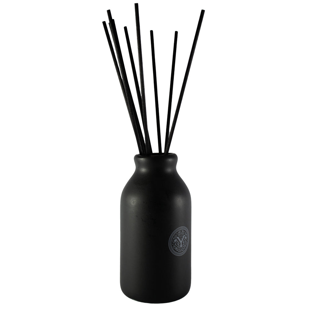 Ceramic Reed Diffuser BLACK Bottle (+ 10 Reed Sticks)