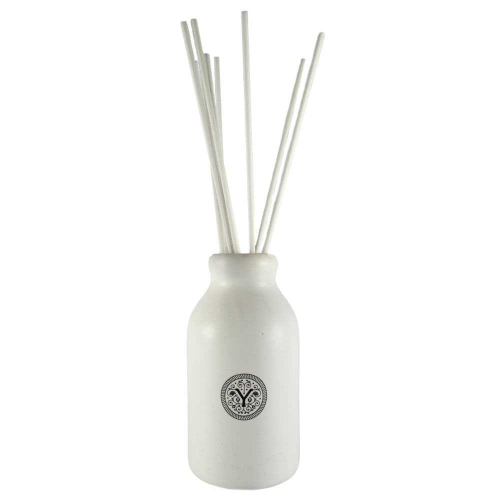 Ceramic Reed Diffuser WHITE Bottle (+ 10 Reed Sticks)