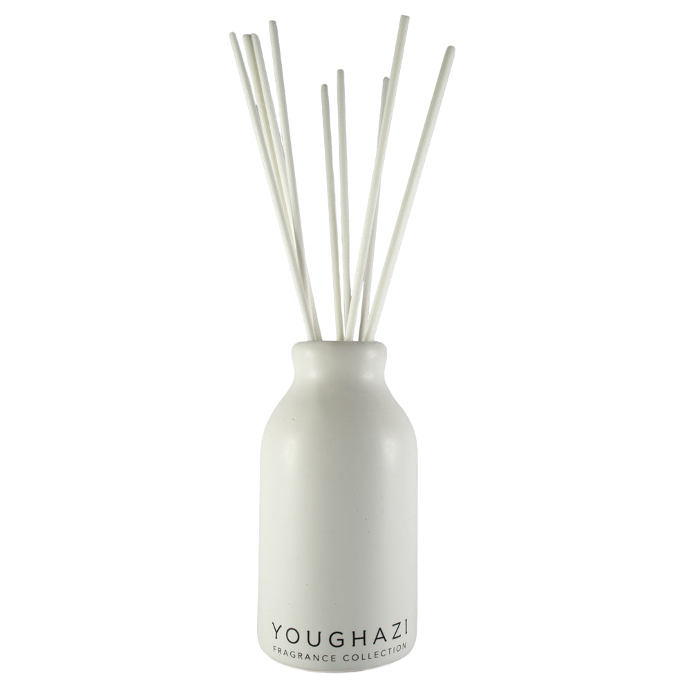 Ceramic Reed Diffuser WHITE Bottle (+ 10 Reed Sticks)