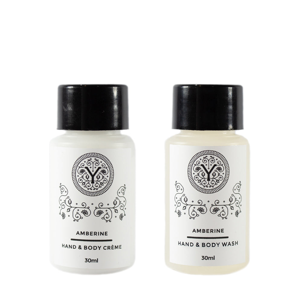 Set of Travel Size Hand & Body Wash + Creme Amberine 30ml