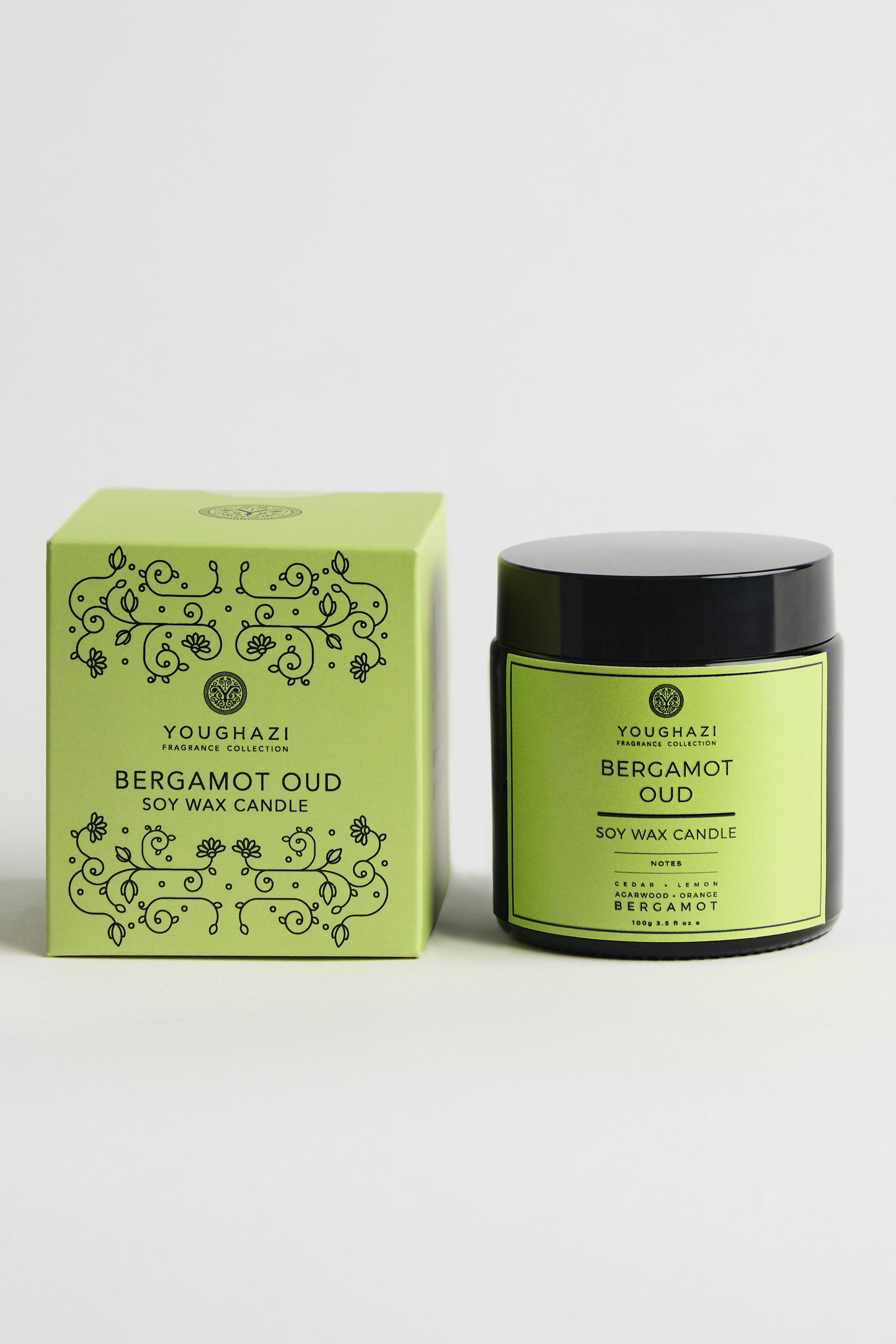 Bergamot Oud Soy Wax Candle | Aswad Collection