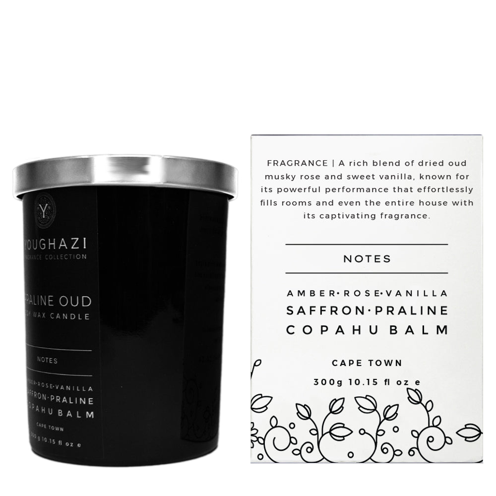 Soy Wax Candle Praline Oud 300g