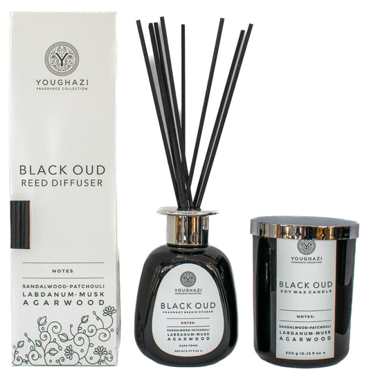 GIFT SET 3: Black Oud Diffuser + Black Oud Soy Candle Set