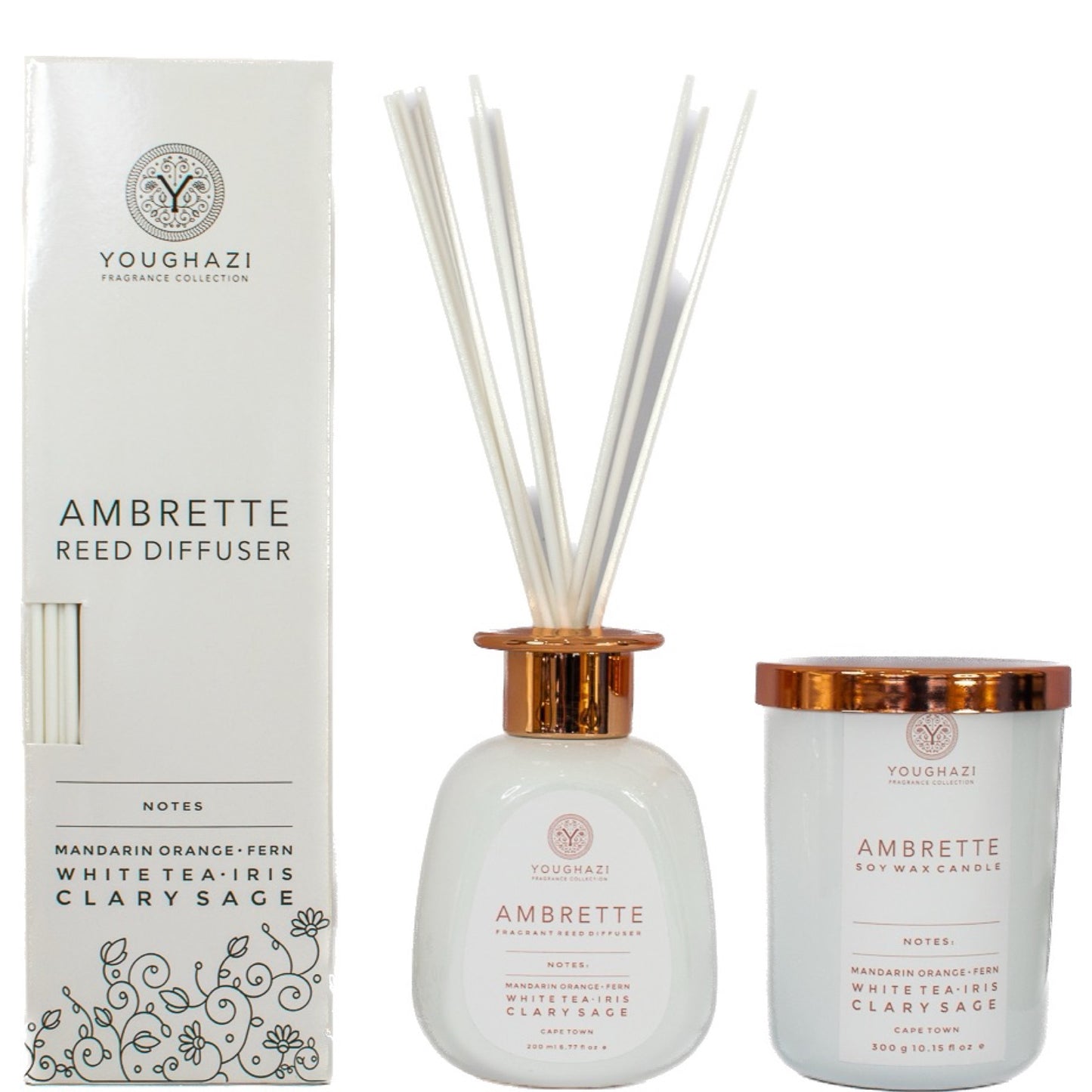 Ambrette Diffuser + Ambrette Soy Candle Set