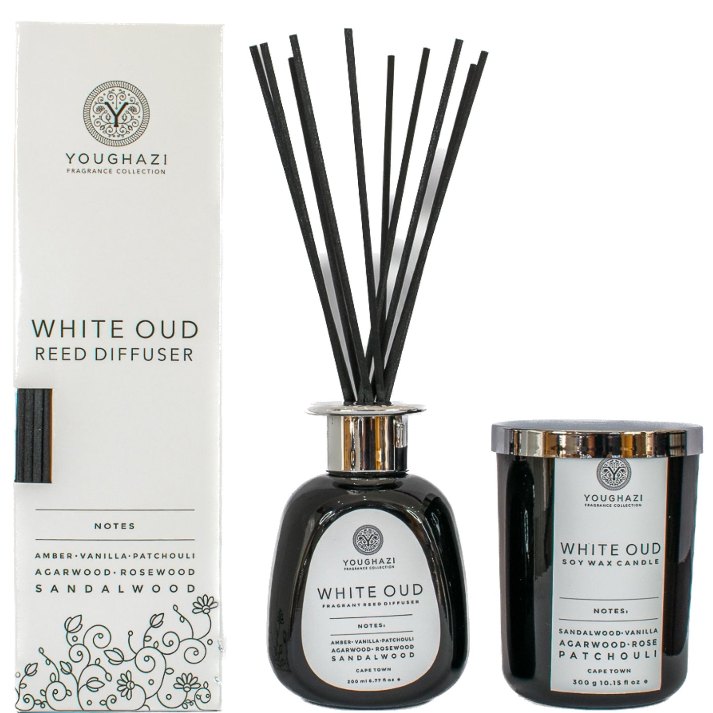 White Oud Diffuser + White Oud Soy Candle Set