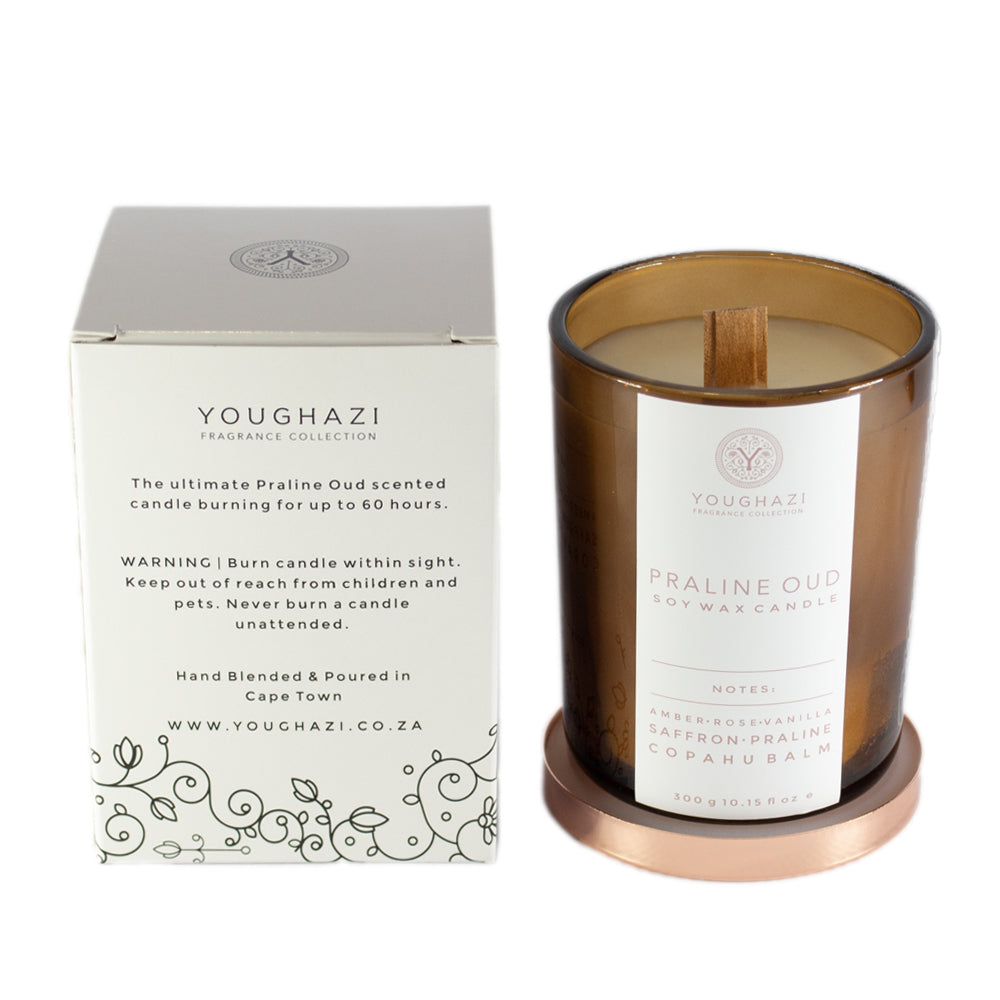 Soy Wax Candle Praline Oud 300g