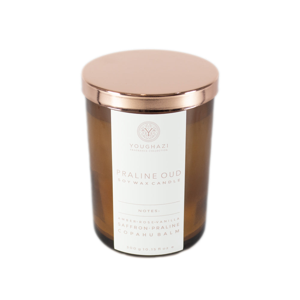 Soy Wax Candle Praline Oud 300g