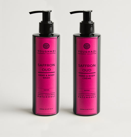 Saffron Oud Hand & Body Wash + Créme Set | Aswad Collection